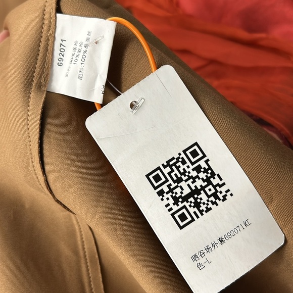 Medium heavy artsy removable scarf soft brushed long jacket top - Picture 16 of 16